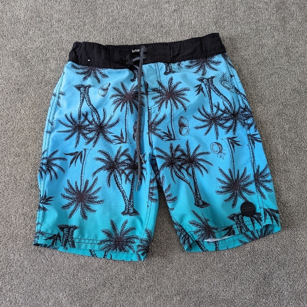 North Coast Boy's Tropical Swim Shorts Size XL 14 Years Old Coconut Palm Tree